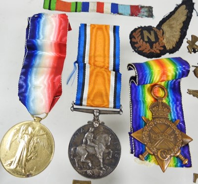 Lot 66 - Three World War I service medals, awarded to...