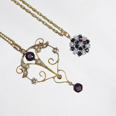 Lot 266 - An early 20th century amethyst and split pearl...