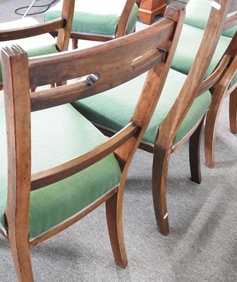 Lot 514 - A set of six 19th century walnut dining chairs,...