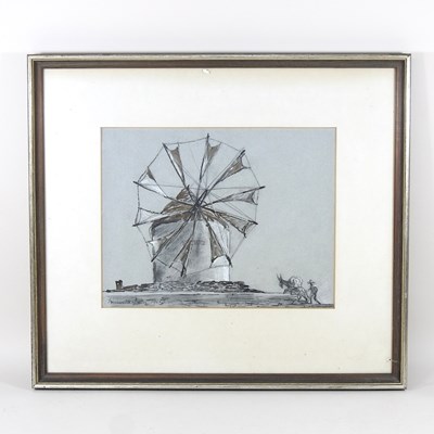 Lot 17 - Kenneth Green, 1916-1973, windmill, signed and...