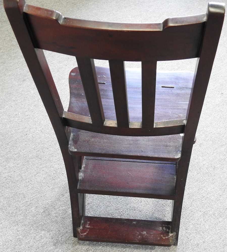 Lot 218 A hardwood folding library chair/steps
