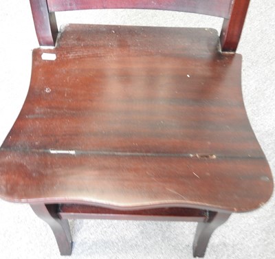 Lot 218 - A hardwood folding library chair/steps