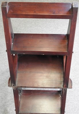 Lot 218 - A hardwood folding library chair/steps