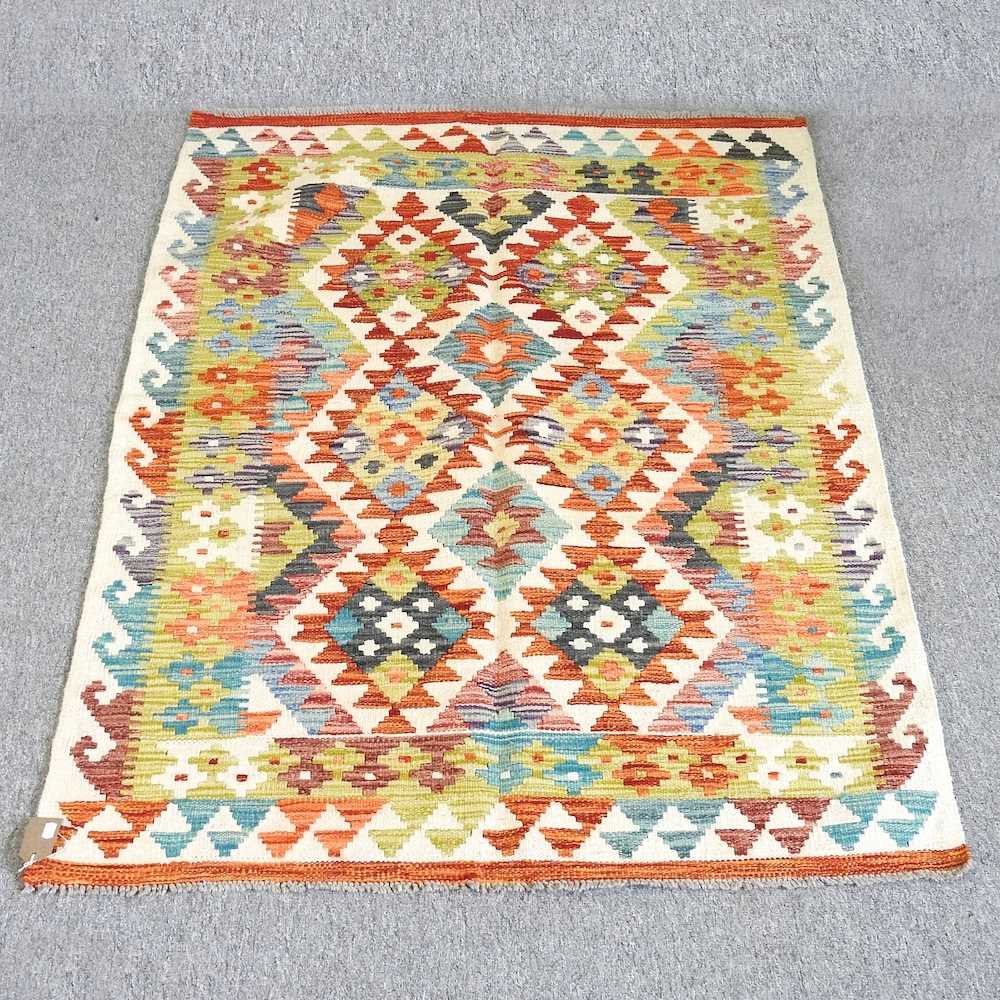 Lot 365 - A kilim rug, with all over diamonds, 152 x 101cm