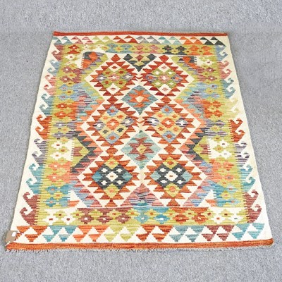 Lot 365 - A kilim rug, with all over diamonds, 152 x 101cm