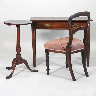 Lot 773 - An 18th century oak side table, 90cm wide,...