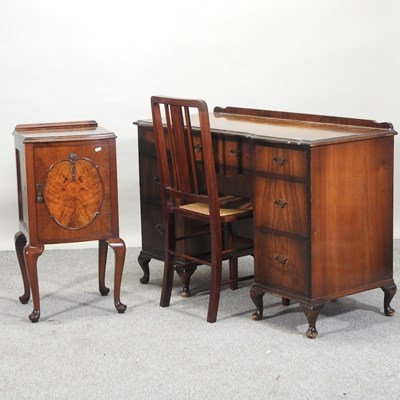 Lot 270 - A 1930's dressing table, with a matching bedside cabinet and chair