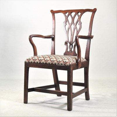 Lot 241 - A George III mahogany elbow chair