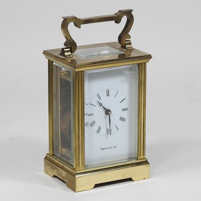 Lot 95 - A brass cased carriage clock, by Mappin and...