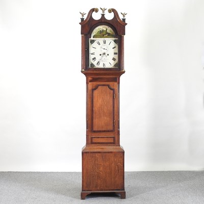 Lot 165 - A George III oak and mahogany cased longcase...