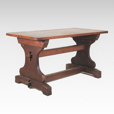 Lot 536 - A late 19th century oak refectory table