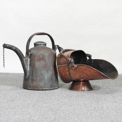 Lot 772 - A 19th century copper kettle, 41cm high...