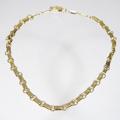 Lot 8 - An 18 carat gold fancy link necklace, 29g,...