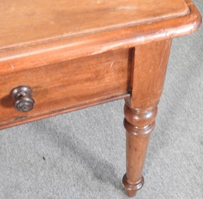 Lot 481 - A Victorian mahogany side table, on turned legs