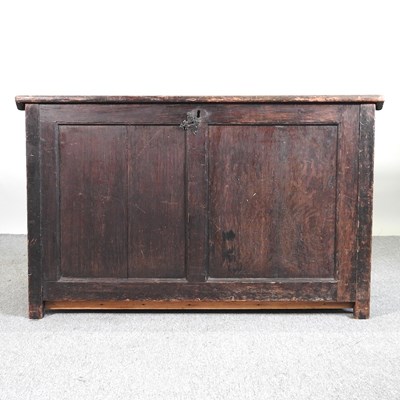 Lot 592 - A 19th century oak coffer, with a hinged lid