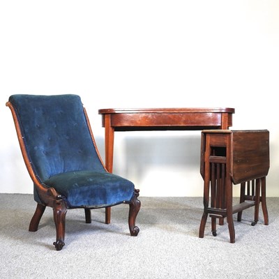 Lot 847 - A George III folding card table, 92cm wide,...