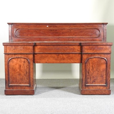 Lot 398 - A 19th century mahogany pedestal sideboard,...