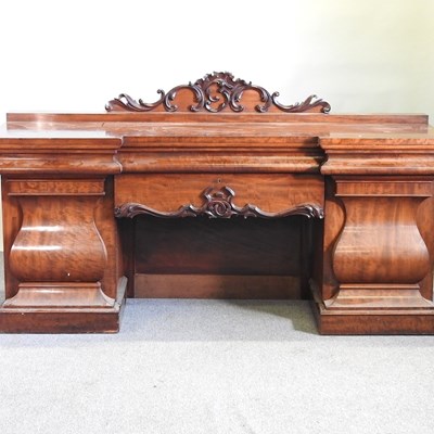 Lot 238 - A 19th century mahogany pedestal sideboard, of...