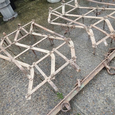 Lot 445 - A set of vintage tractor harrow, in three...