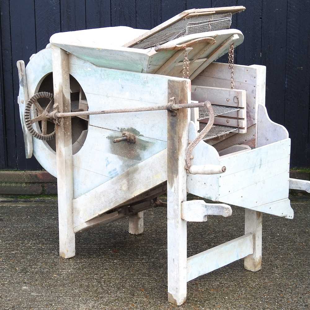 Lot 464 A vintage wooden farm grain dresser