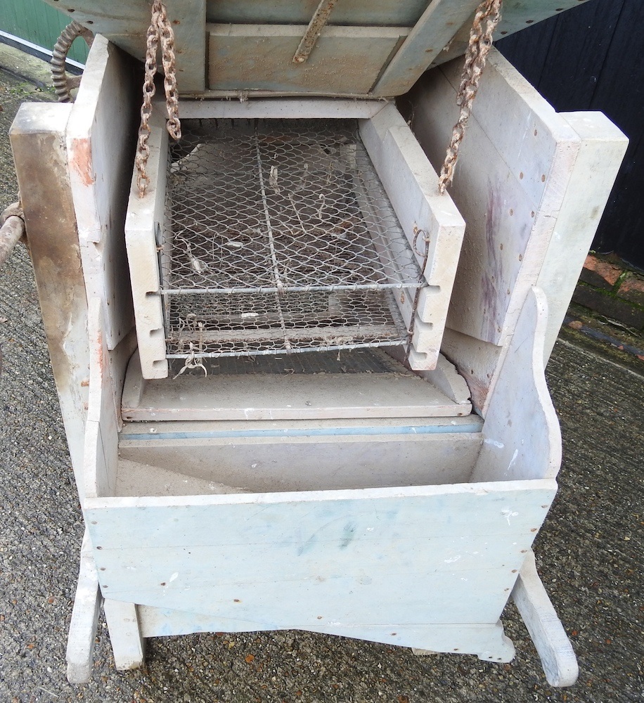 Lot 464 A vintage wooden farm grain dresser