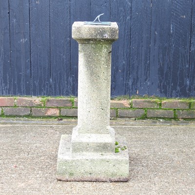 Lot 544 - A cast stone sun dial, 96cm high