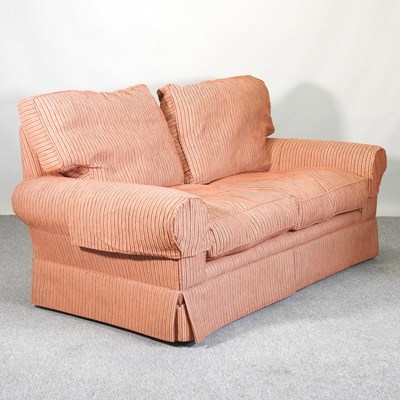 Lot 487 - A modern sofa, with striped upholstery