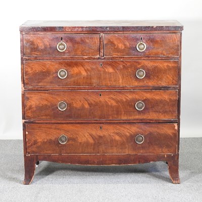 Lot 485 - A George III mahogany chest of drawers, on...