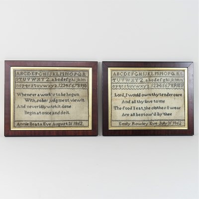 Lot 251 - A pair of 19th century needlework samplers