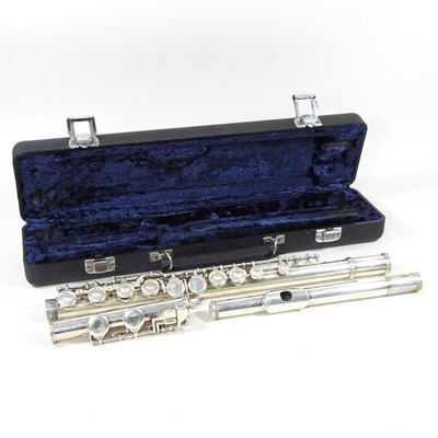 Lot 169 - An Earlham student's flute, cased