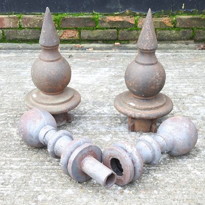 Lot 110 - A pair of cast iron gatepost finials, together...