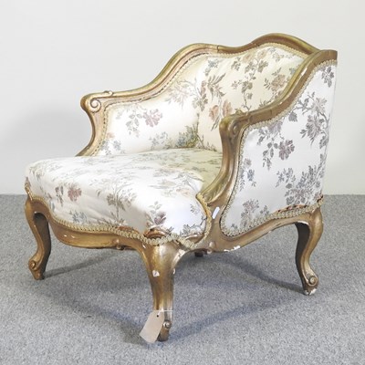 Lot 609 - An early 20th century French upholstered gilt...