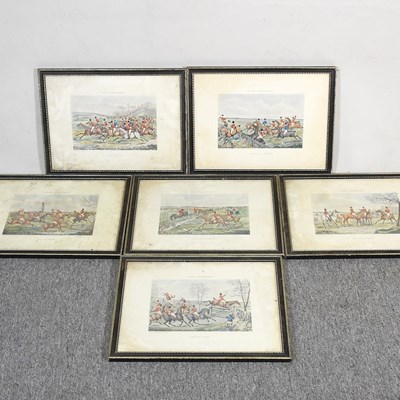 Lot 406 - A set of six hunting prints, Hunting...