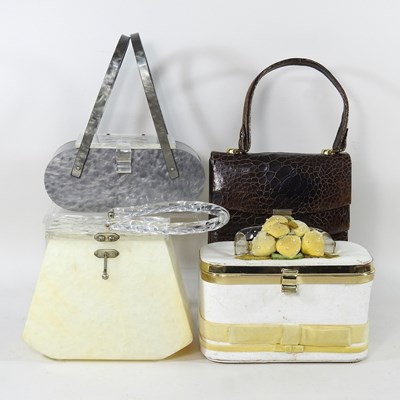 Lot 366 - A mid 20th century bakelite ladies handbag,...