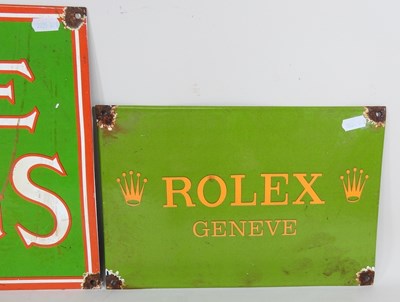 Lot 240 - A vintage style enamel sign Rolex, together...