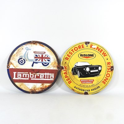 Lot 163 - A vintage style advertising sign Lambretta,...