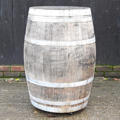 Lot 34 - A coopered wooden barrel, 99cm high