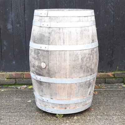 Lot 208 - A coopered wooden barrel, 99cm high