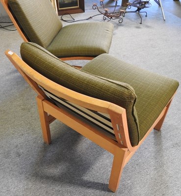 Lot 40 - A pair of 1970's lounge chairs, with loose...