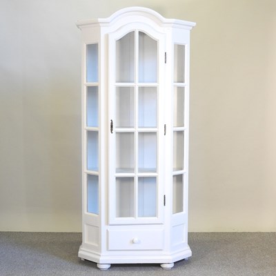 Lot 172 - A white painted glazed cabinet, with a drawer...