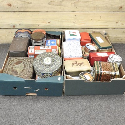 Lot 312 - Two boxes of vintage advertising tins