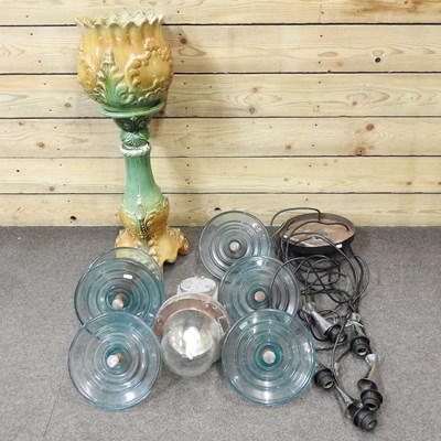 Lot 227 - A grey painted metal industrial light, 45cm...