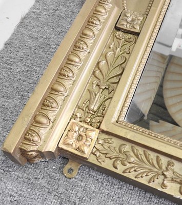 Lot 177 - A Victorian gilt over mantel mirror, with...