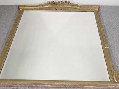 Lot 177 - A Victorian gilt over mantel mirror, with...