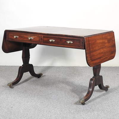 Lot 110 - A Regency mahogany and ebony strung sofa table,...