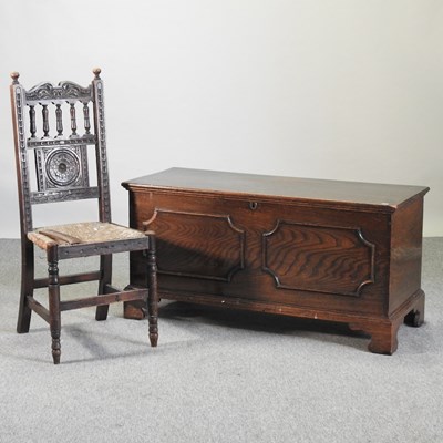Lot 308 - A 19th century elm coffer