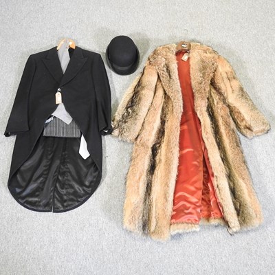 Lot 533 - A fur coat, together with a morning suit and...