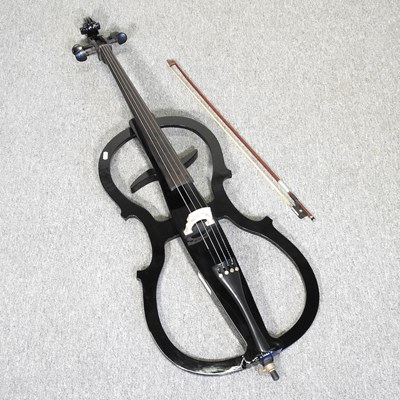 Lot 468 - An Antoine Sonnet black electric cello, 125cm...