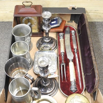 Lot 161 - A collection of silver, silver plate and metal...