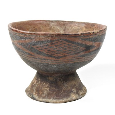 Lot 284 - A glazed terracotta pedestal bowl, possibly...